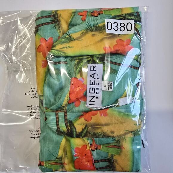 INGEAR Resort Tropical Hawaiian Tiki Shirt Toucan Skulls Palm Trees Pineapple M - Picture 10 of 10